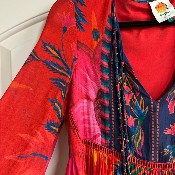 Farm Rio Maxi Flowers Midi Dress Size Small - Picture 7 of 8